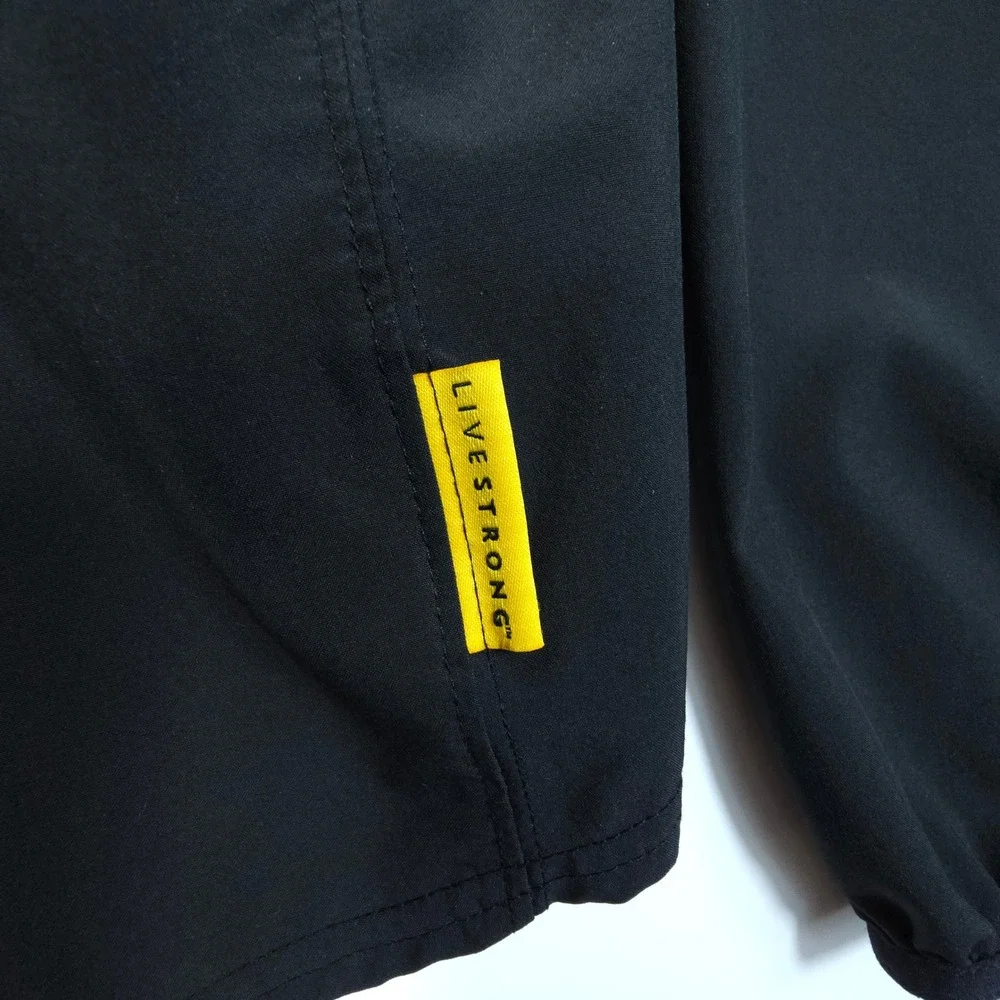 Nike Livestrong Quarter Zip Pullover Mens Small Black Yellow NikeFit Cycling
